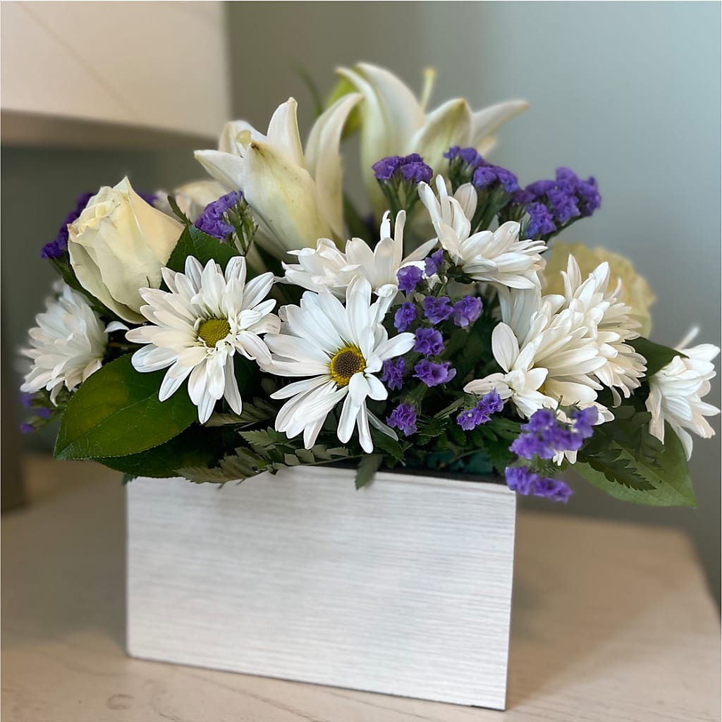 Beyond Blue Box Bouquet – BELMA'S PRECIOUS FLOWERS, Kodiak AK