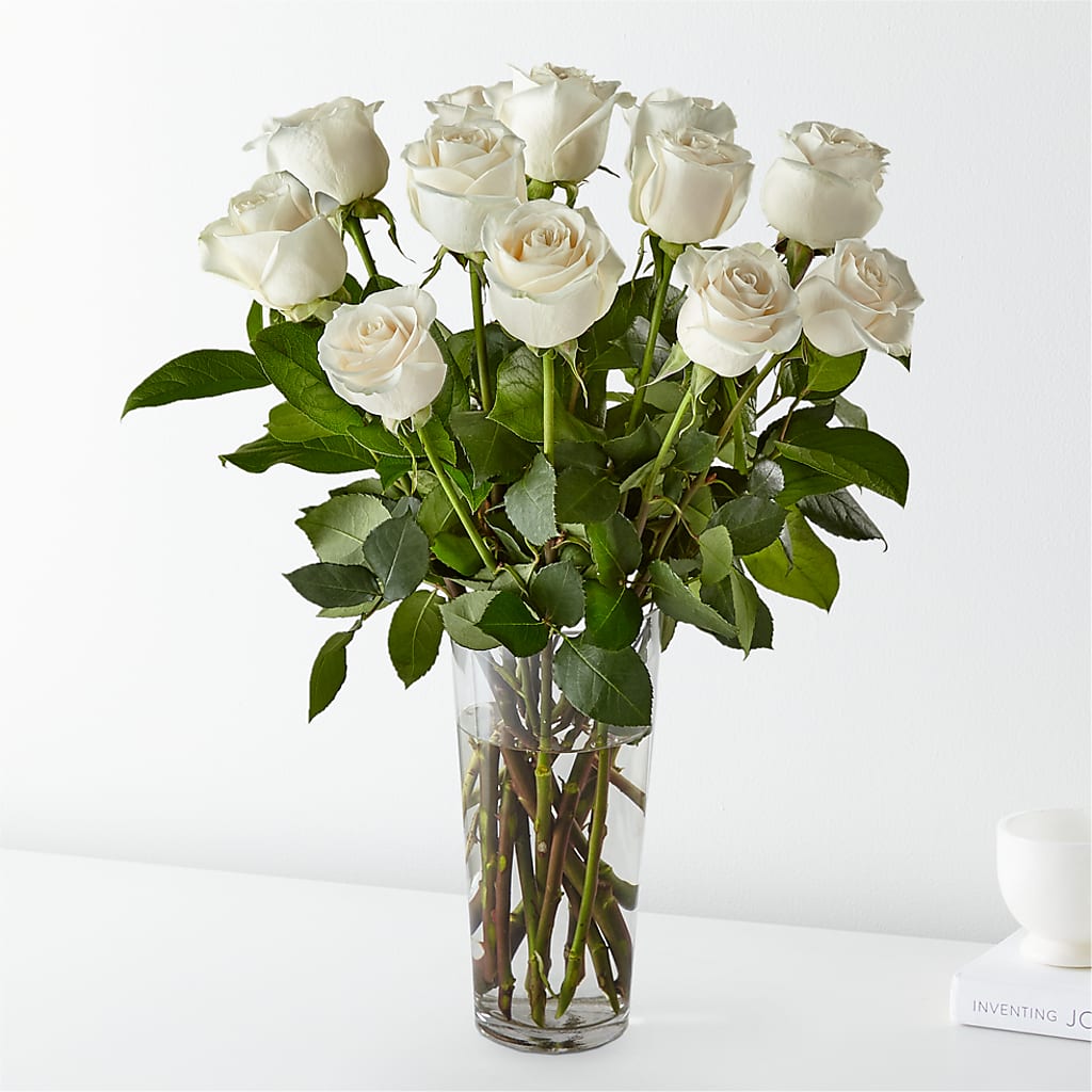 Long Stem White Rose Bouquet – BELMA'S PRECIOUS FLOWERS, Kodiak AK