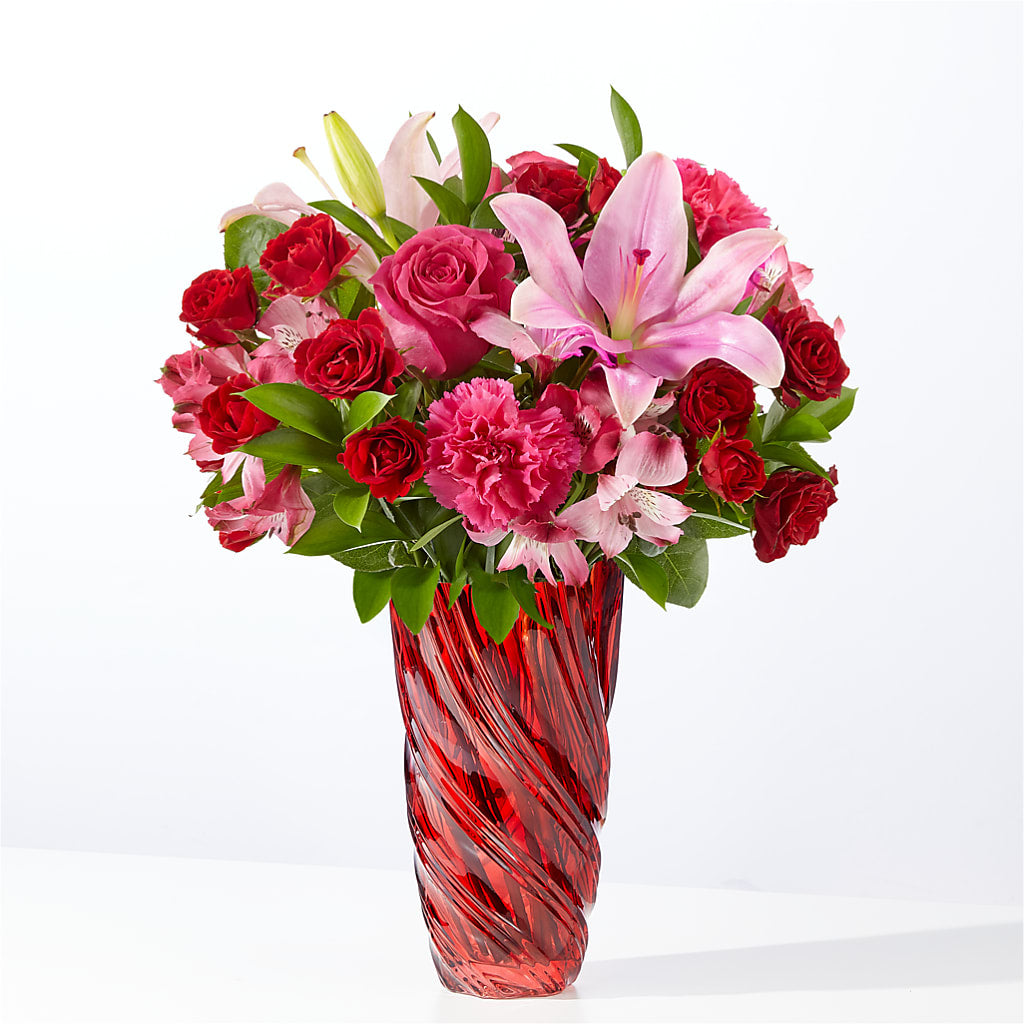 In Love Bouquet with Luxe Swirl Vase – BELMA'S PRECIOUS FLOWERS, Kodiak AK