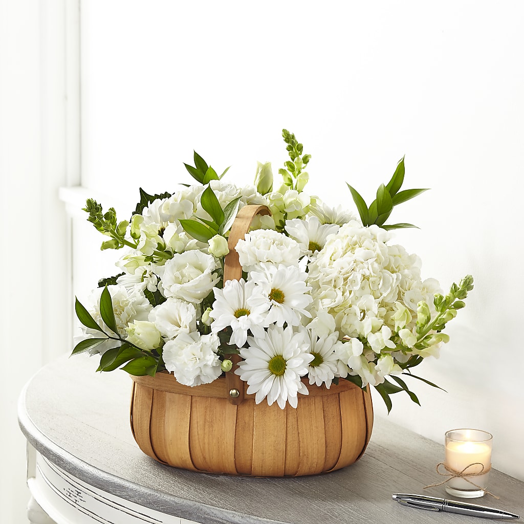 Pure Ivory Basket – BELMA'S PRECIOUS FLOWERS, Kodiak AK