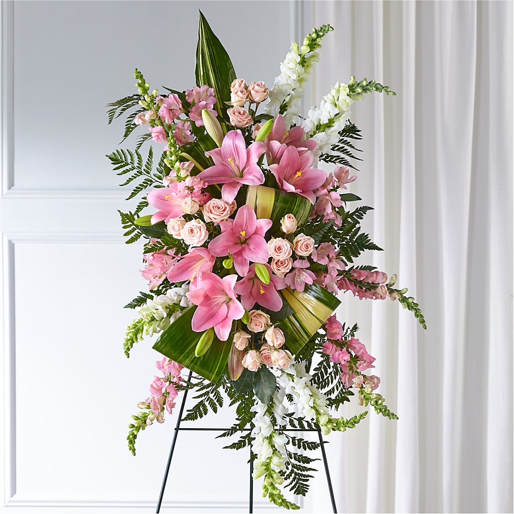 Elegant Embrace Standing Spray – BELMA'S PRECIOUS FLOWERS, Kodiak AK
