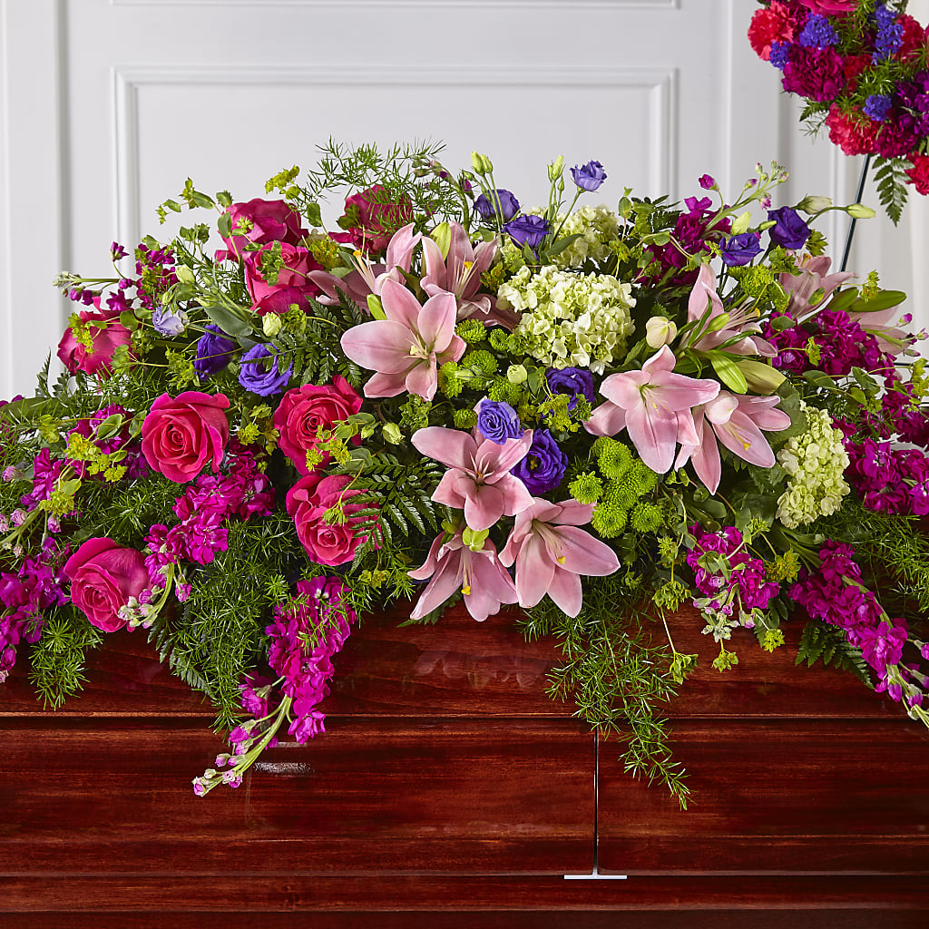 Radiant Tribute Casket Spray – BELMA'S PRECIOUS FLOWERS, Kodiak AK