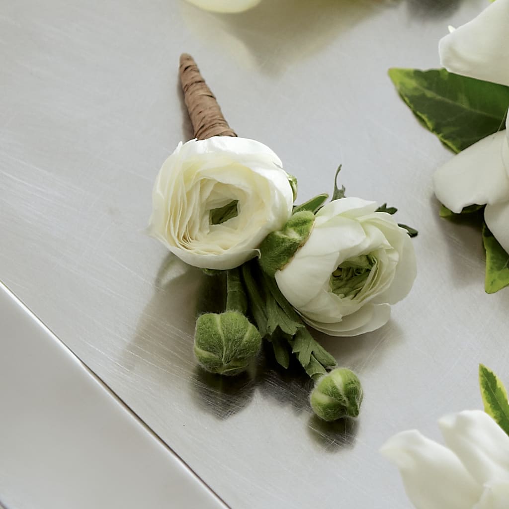 White Ranunculus Boutonniere – BELMA'S PRECIOUS FLOWERS, Kodiak AK