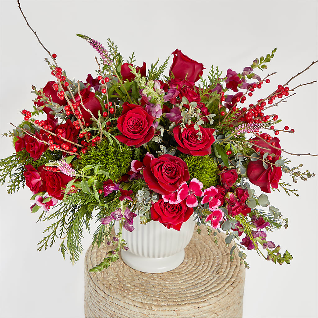 Big Red Bow Bouquet – BELMA'S PRECIOUS FLOWERS, Kodiak AK