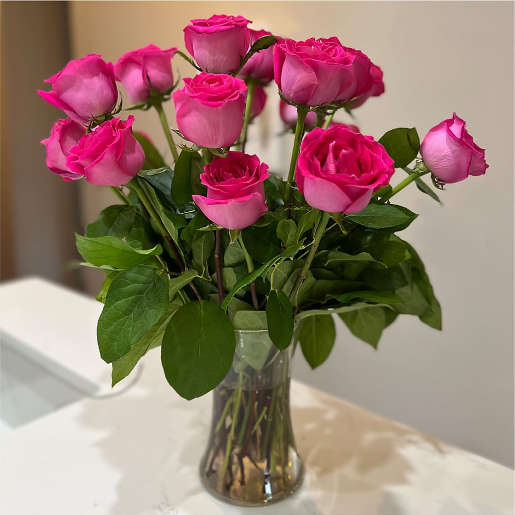 Long Stem Pink Rose Bouquet – BELMA'S PRECIOUS FLOWERS, Kodiak AK