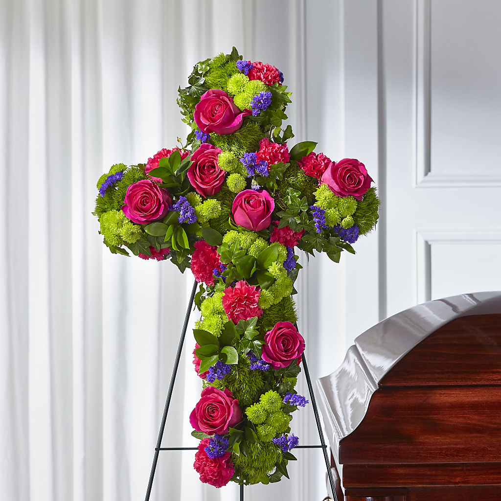 Tribute Rose Floral Cross – BELMA'S PRECIOUS FLOWERS, Kodiak AK