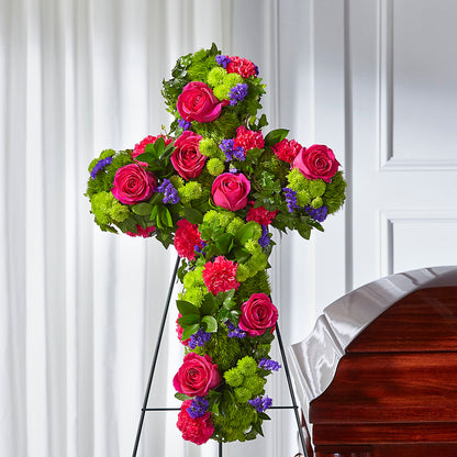 Tribute Rose Floral Cross – BELMA'S PRECIOUS FLOWERS, Kodiak AK
