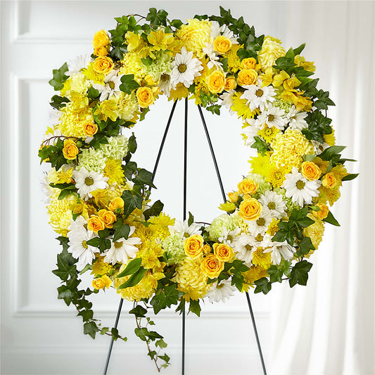 Golden Remembrance Wreath – BELMA'S PRECIOUS FLOWERS, Kodiak AK