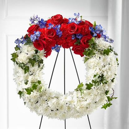 Patriotic Passion Wreath – BELMA'S PRECIOUS FLOWERS, Kodiak AK