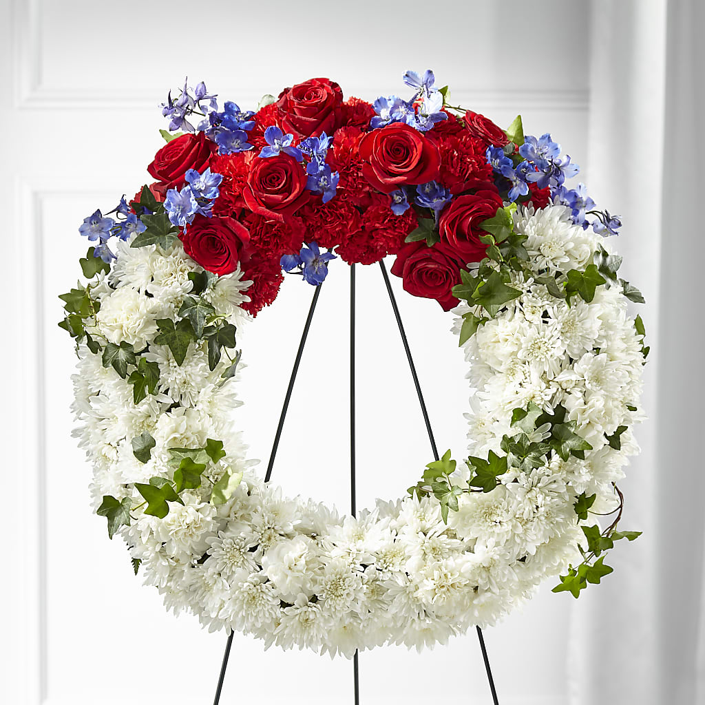 Patriotic Passion Wreath – BELMA'S PRECIOUS FLOWERS, Kodiak AK