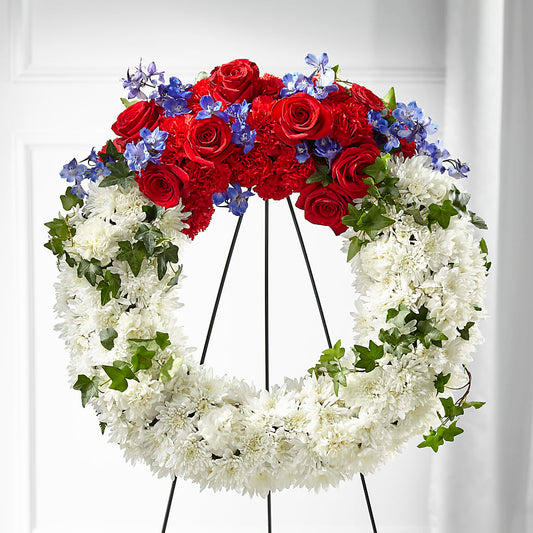 Patriotic Passion Wreath – BELMA'S PRECIOUS FLOWERS, Kodiak AK