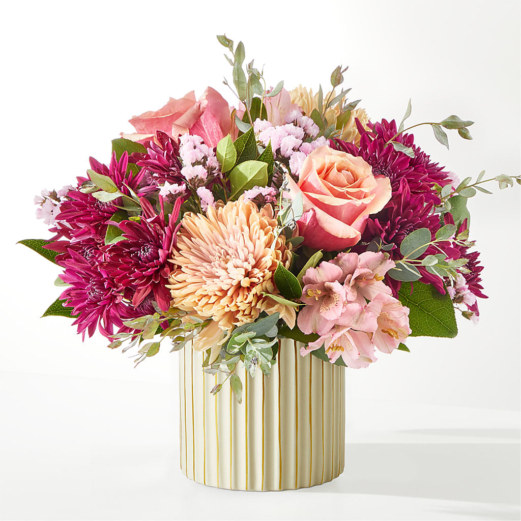 Berry Cobbler Bouquet with Ivory Vase – BELMA'S PRECIOUS FLOWERS, Kodiak AK