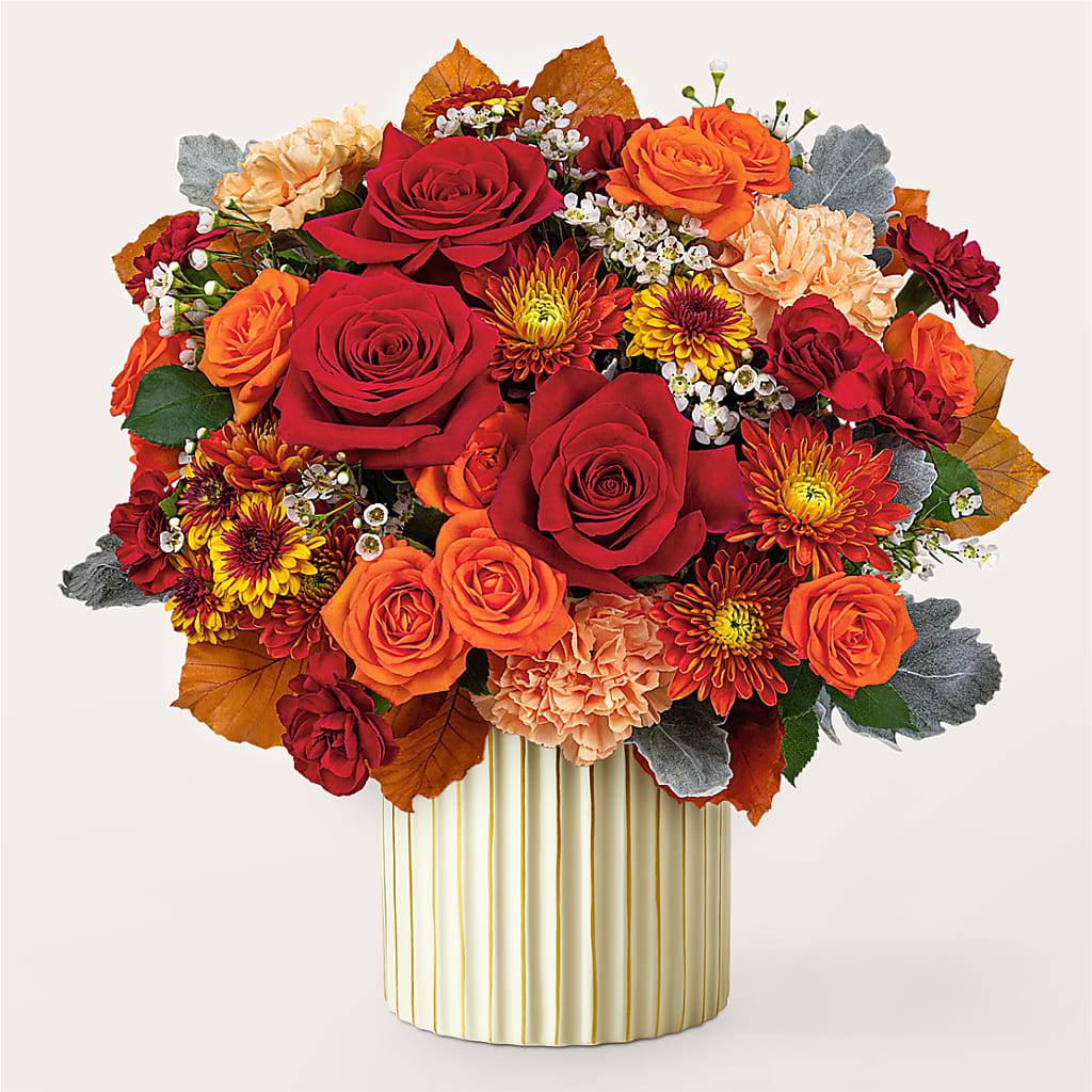 Merlot Bouquet with Ivory Vase – BELMA'S PRECIOUS FLOWERS, Kodiak AK