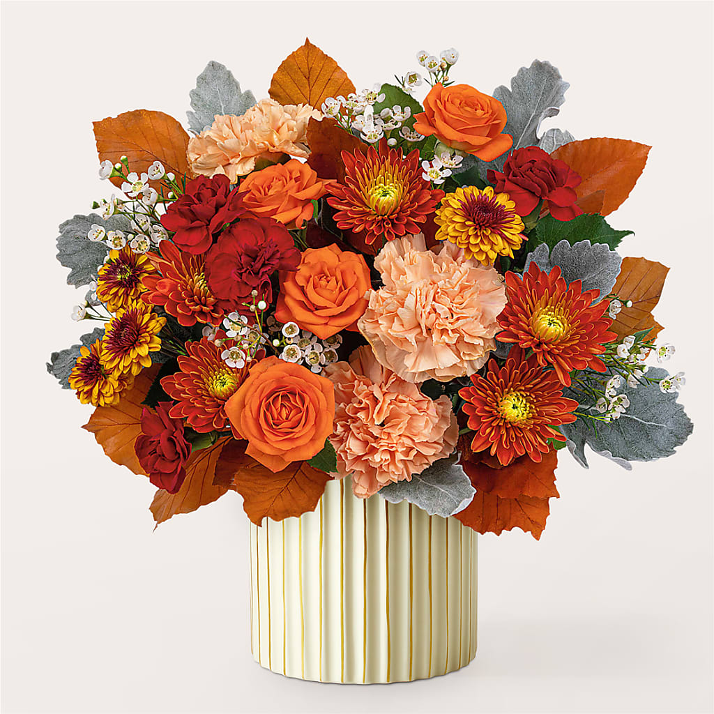 Merlot Bouquet with Ivory Vase – BELMA'S PRECIOUS FLOWERS, Kodiak AK