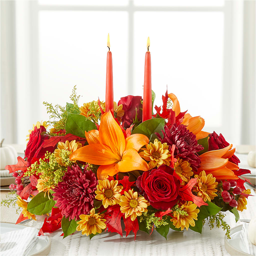 Autumn's Embrace Centerpiece – BELMA'S PRECIOUS FLOWERS, Kodiak AK