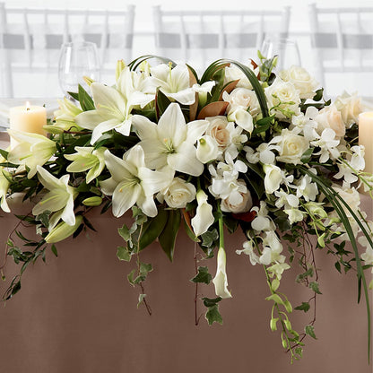White Linen Arrangement – BELMA'S PRECIOUS FLOWERS, Kodiak AK