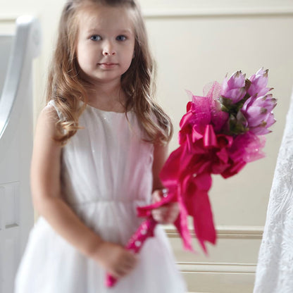 Sparkle Pink Flower Girl Bouquet – BELMA'S PRECIOUS FLOWERS, Kodiak AK